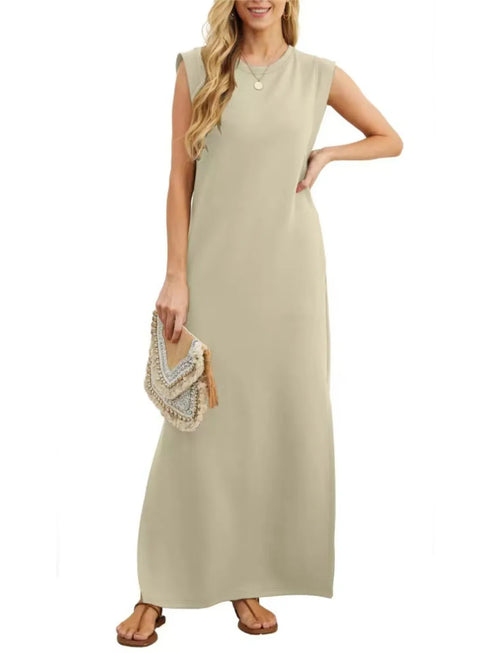 full-size-slit-round-neck-sleeveless-maxi-tank-dress-plus-size OhSoStyled - Sophia's Style in Dark Green-15
