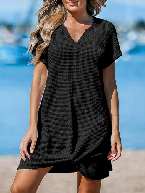 twisted-front-notched-short-sleeve-dress OhSoStyled at Sophia's Style-24