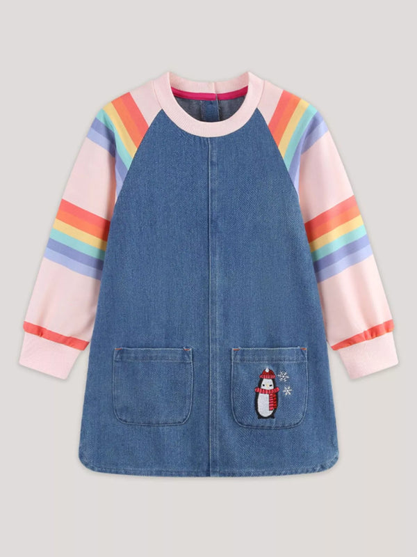 childrens-contrast-raglan-sleeve-denim-dress-ohso-kids-sophias-style-1