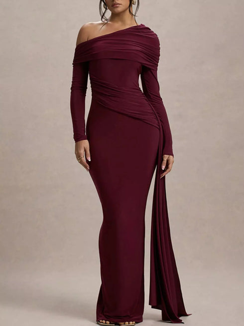 one-shoulder-ruched-maxi-dress-1-OhSoStyled-Sophia's-Style-5