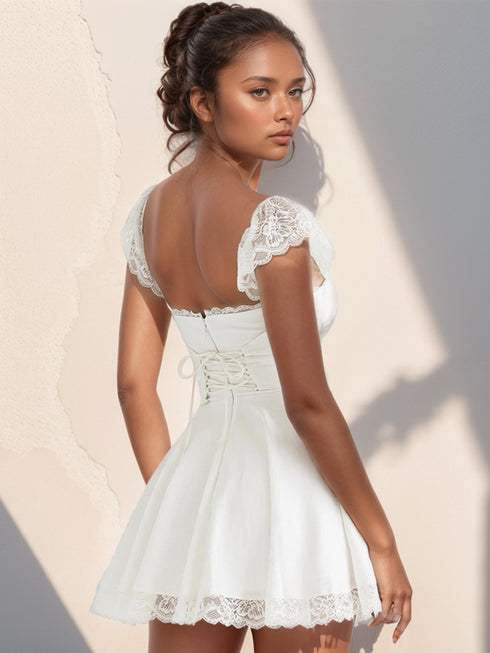 lace-detail-square-neck-cap-sleeve-mini-dress OhSoStyled - Sophia's Style-2