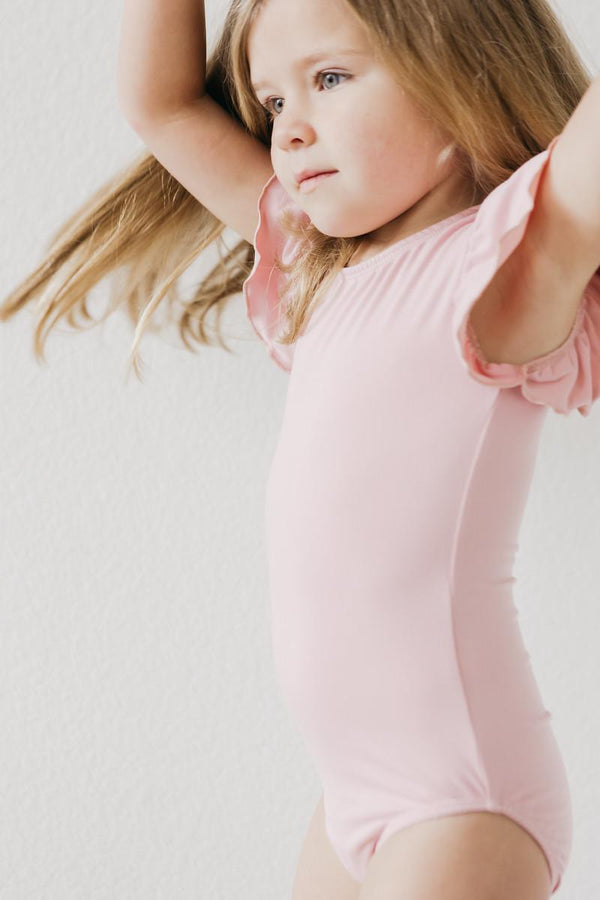 vintage-pink-s-s-flutter-sleeve-leotard Mila & Rose - Sophia's Style-Vintage Pink S/S Flutter Sleeve Leotard-6-12M--1