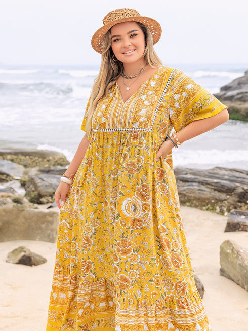 plus-size-floral-tie-neck-flutter-sleeve-maxi-dress OhSoStyled - Sophia's Style-6