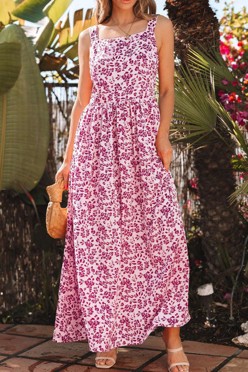 floral-cutout-back-square-neck-maxi-dress OhSoStyled - Sophia's Style-2
