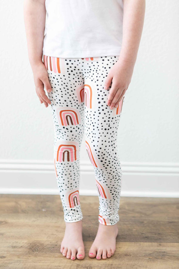 peach-rainbow-leggings Mila & Rose - Sophia's Style-Peach Rainbow Leggings-6-12M--1