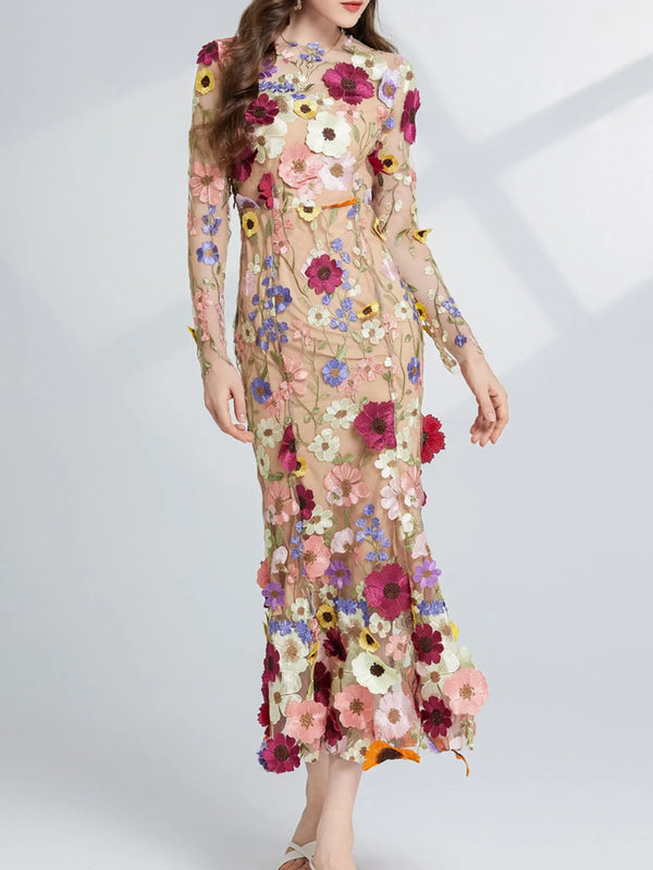 floral-embroidered-mesh-long-sleeve-midi-dress-OhSoStyled-Sophia's-Style-1