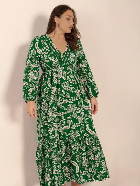 plus-size-botanical-print-long-sleeve-midi-dress-OhSoStyled-Sophia's-Style-4