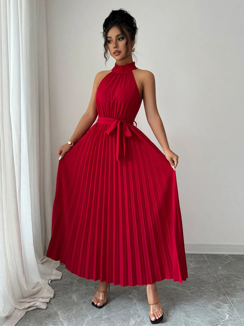 pleated-halter-neck-tie-waist-maxi-dress-OhSoStyled-Sophia's-Style-8