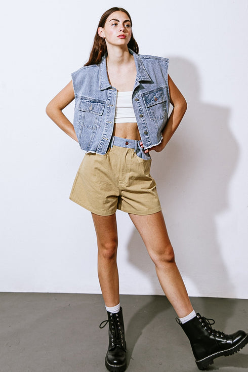 major-mood-denim-twill-shorts Flying Tomato-Sophia's Style-2