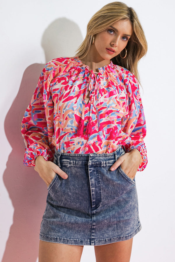 mistletoe-moment-woven-top Flying Tomato-Sophia's StyleTOPS-1