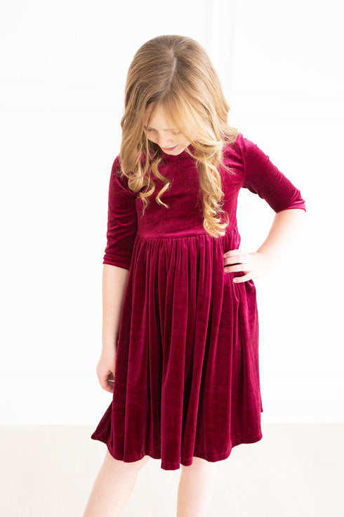 cranberry-velvet-twirl-dress Mila & Rose - Sophia's Style-3