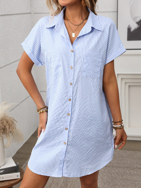 striped-button-down-short-sleeve-mini-dress OhSoStyled - Sophia's Style-4