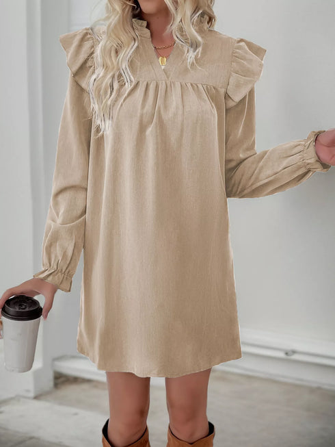 ruffled-notched-flounce-sleeve-dress-OhSoStyled-Sophia's-Style-6