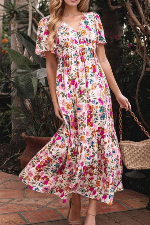 floral-short-sleeve-v-neck-dress-with-pockets OhSoStyled - Sophia's Style-2