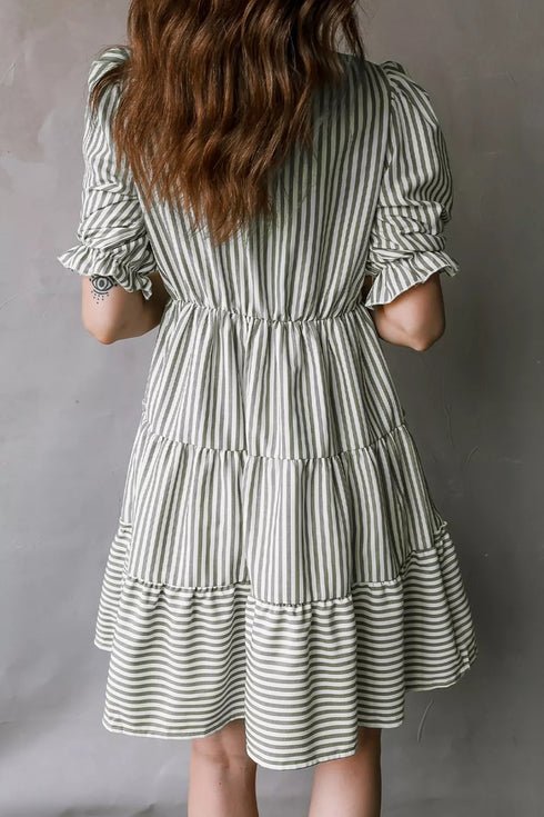 stripe-tasseled-tie-neck-ruffled-short-sleeve-tiered-flattering-dress-OhSoStyled-Sophia's-Style-3