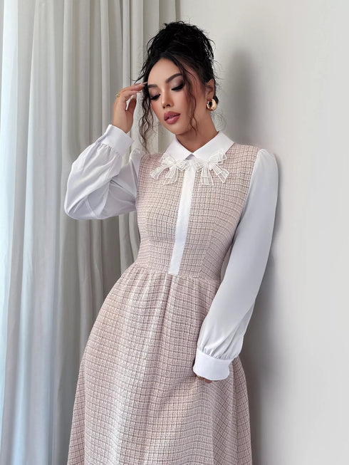 tweed-long-sleeve-a-line-midi-dress-OhSoStyled-Sophia's-Style-4