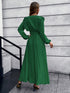 pleated-surplice-tie-waist-maxi-dress Sophia's Trends - Sophia's Style-Dark Green-L
