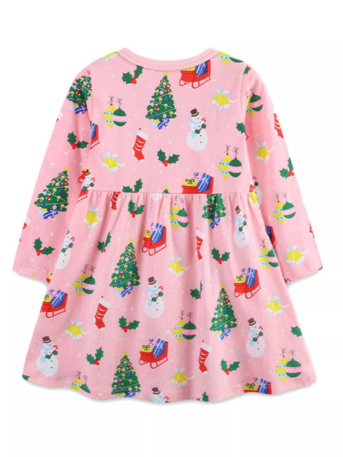 childrens-christmas-print-long-sleeve-casual-dress-ohso-kids-sophias-style-2