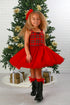Girls’ Plaid Sophie Christmas Dress with Red Tulle Skirt 12M-14