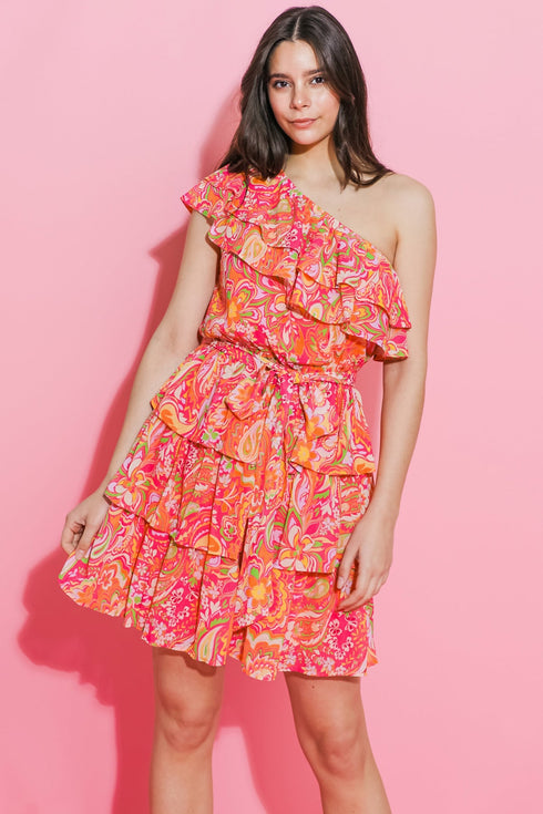 sunflower-fields-one-shoulder-mini-dress Flying Tomato-Sophia's Style-2