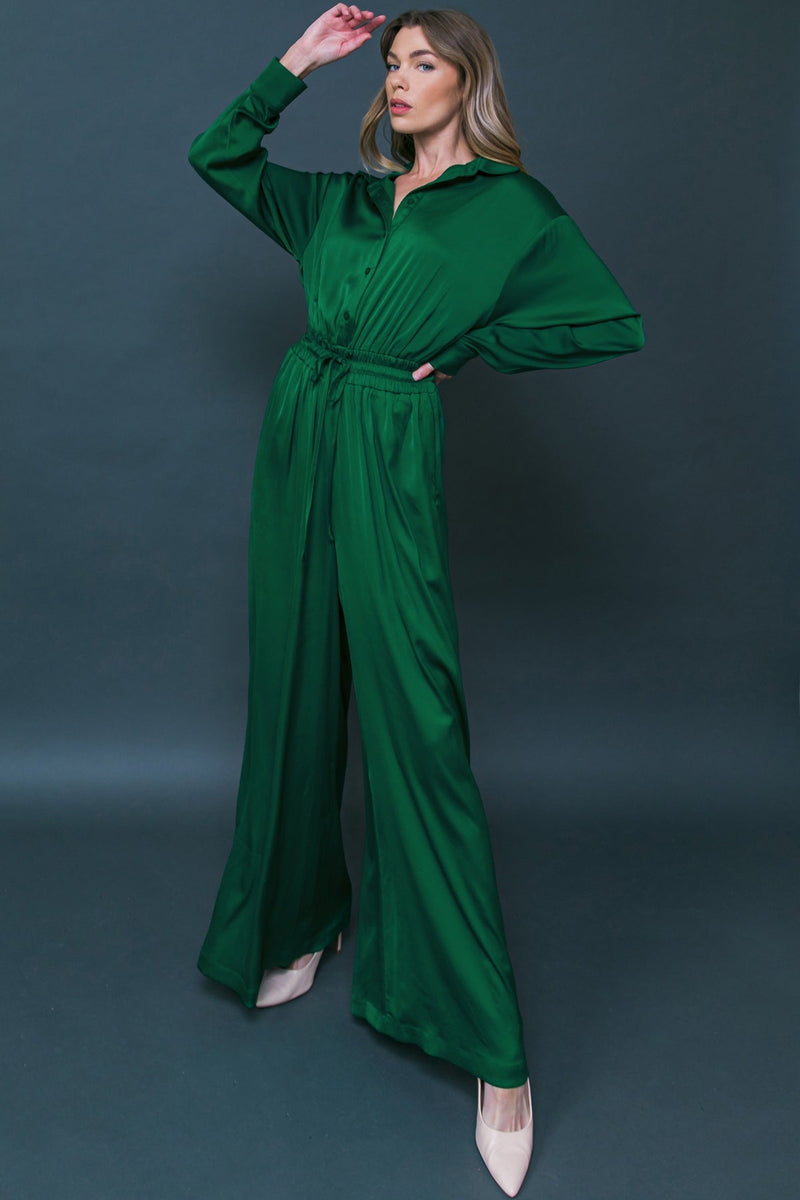 Dress Jealous Tomato Green Jumpsuit SHE'S IRRESISTIBLE WOVEN JUMPSUIT From  Flying Tomato At Sophia's Style