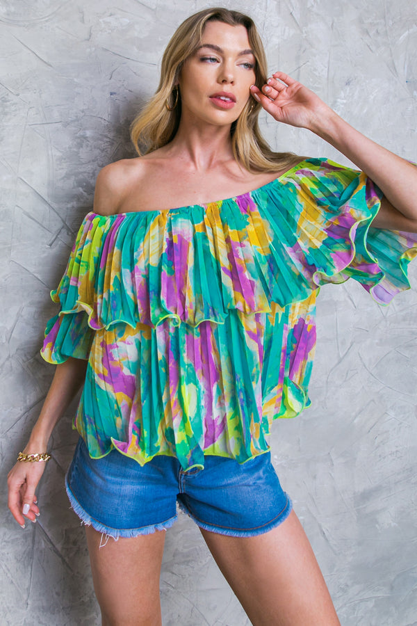 magnolia-santa-caterina-woven-top Flying Tomato-Sophia's StyleTOPS-1