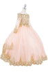 Bliss Girls Glitter Tulle Gold Coil Lace Flower Girl Junior Bridesmaid Dress, Sizes 2-16 - SophiasStyle.com
