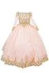 Bliss Girls Glitter Tulle Gold Coil Lace Flower Girl Junior Bridesmaid Dress, Sizes 2-16 - SophiasStyle.com