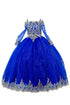 Bliss Girls Glitter Tulle Gold Coil Lace Flower Girl Junior Bridesmaid Dress, Sizes 2-16 - SophiasStyle.com