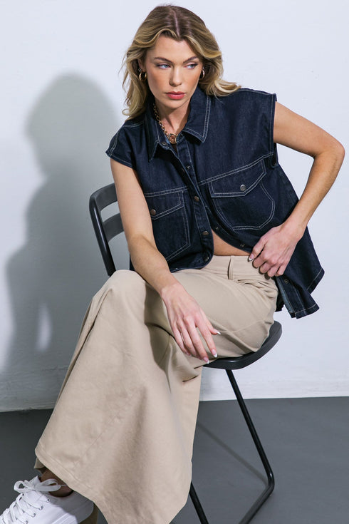 lets-just-relax-denim-top Flying Tomato-Sophia's Style-4