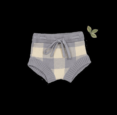 the-gingham-knit-bloomer-slate Lovely Littles - Sophia's StyleKnit Bloomer-1