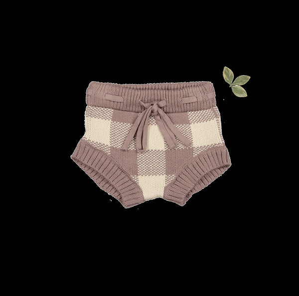 the-gingham-knit-bloomer-taupe Lovely Littles - Sophia's StyleKnit Bloomer-1