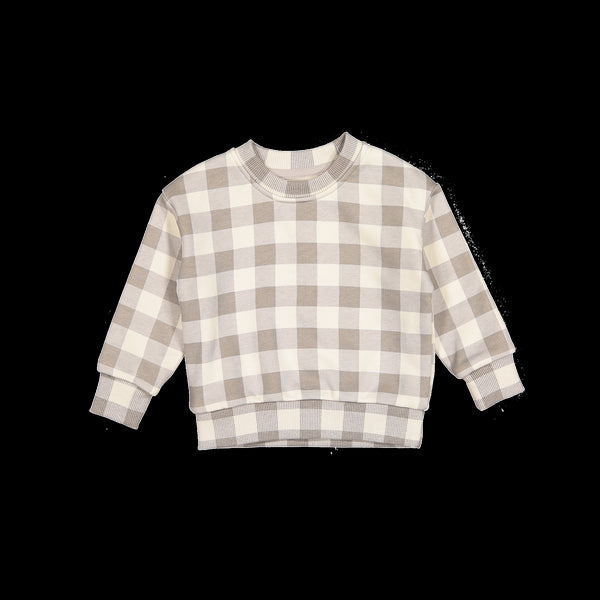 the-printed-sweatshirt-taupe-gingham Lovely Littles - Sophia's StyleSweatshirt-1