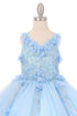 Bliss Big Girls 3D Floral Rhinestone Lace Applique Ball Gown 8-16 - SophiasStyle.com