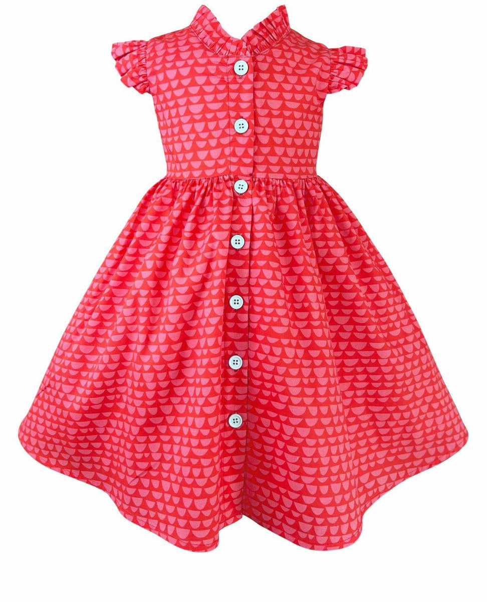 Tea & Kitties Vintage Red Glen Park Dress from Little Miss Marmalade at