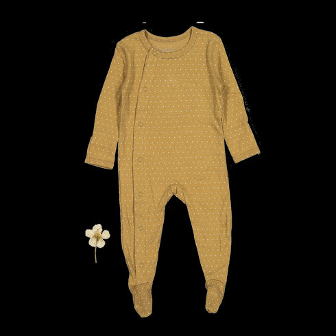 the-printed-snap-romper-golden-dot Lovely Littles - Sophia's StyleFront Snap Romper-1