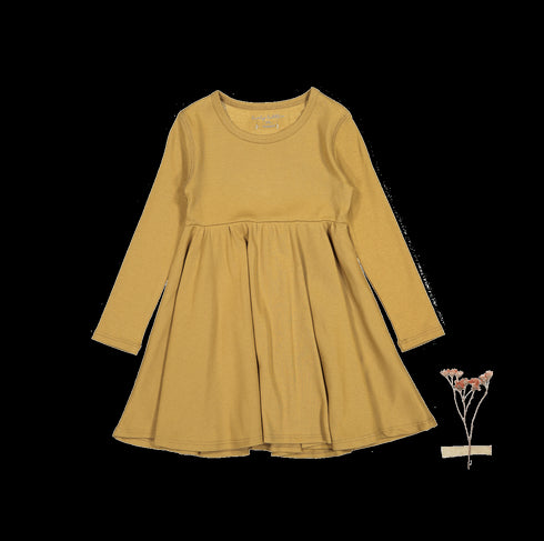 the-long-sleeve-dress-golden Lovely Littles - Sophia's StyleLong Sleeve Dress-1