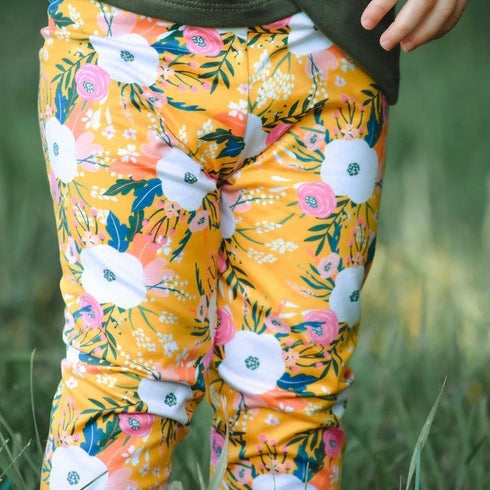golden-floral-leggings-just-for-littles®️ - Sophia's Style -2