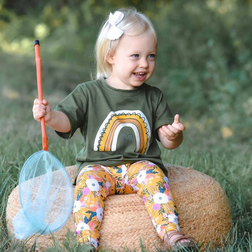 golden-floral-leggings-just-for-littles®️ - Sophia's Style -3