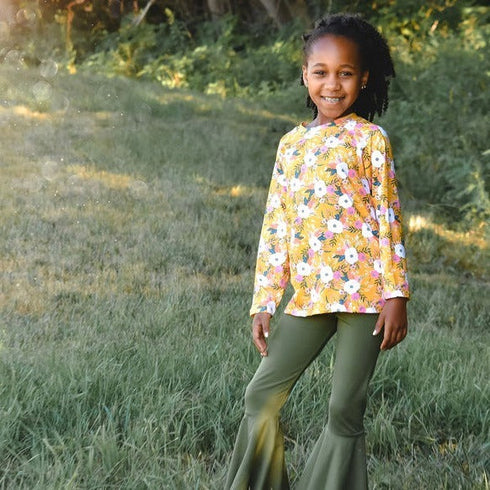 golden-floral-shirt-just-for-littles®️ - Sophia's Style -5