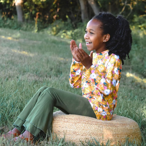 golden-floral-shirt-just-for-littles®️ - Sophia's Style -3