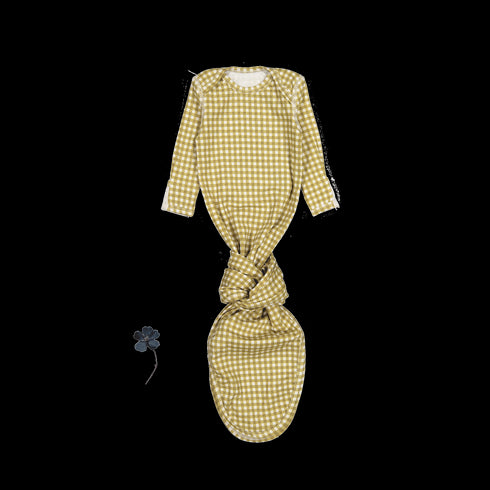 the-printed-baby-gown-golden-gingham Lovely Littles - Sophia's StyleBaby Gown-1