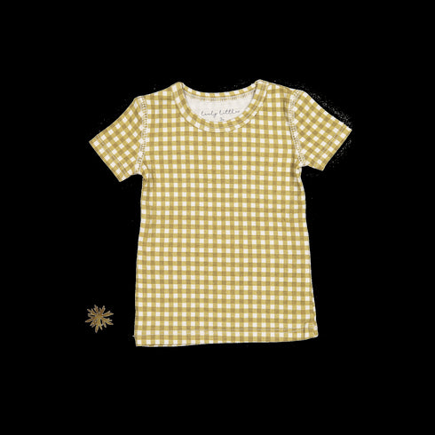 the-printed-short-sleeve-tee-golden-gingham Lovely Littles - Sophia's StyleShort Sleeve Tee-1