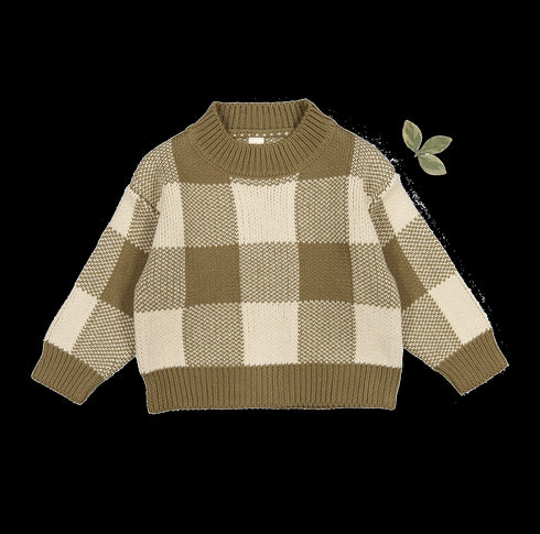 the-gingham-knit-sweater-golden Lovely Littles - Sophia's StyleKnit Sweater-1