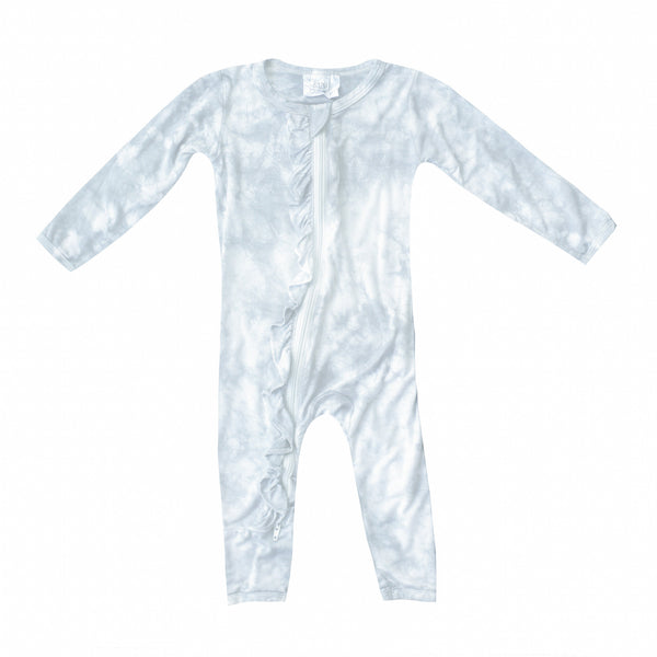 ruffle-2-way-zip-romper-gray-marble Presley Couture at Sophia's Style-Baby Zip Romper-1