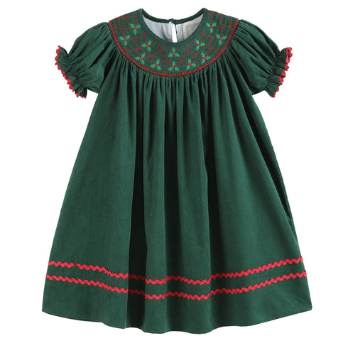 green-christmas-mistletoe-smocked-bishop-dress-lil-cactus-sophias-styleDress-1