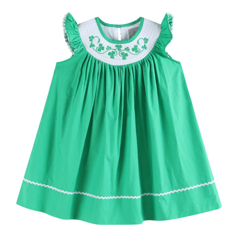 green-st-patricks-day-shamrock-smocked-bishop-dress-lil-cactus-sophias-styleBishop Dress-1