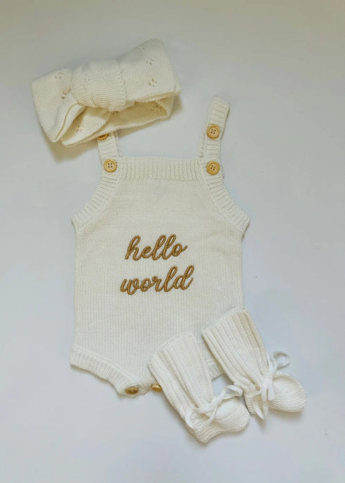 newborn-knit-romper-set-hello-world-little-sister-and-little-brother-embroidered-baby-outfit-with-hat-booties-or-headband-soft-coming-home-outfit-Sophia's Style-7