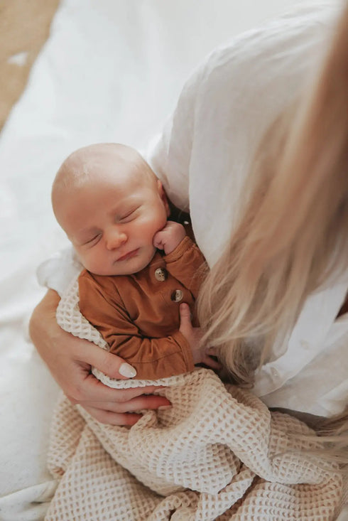 top-and-bottom-outfit-and-hat-set-newborn-12-months-sizes-camel-Sophia's Style-2