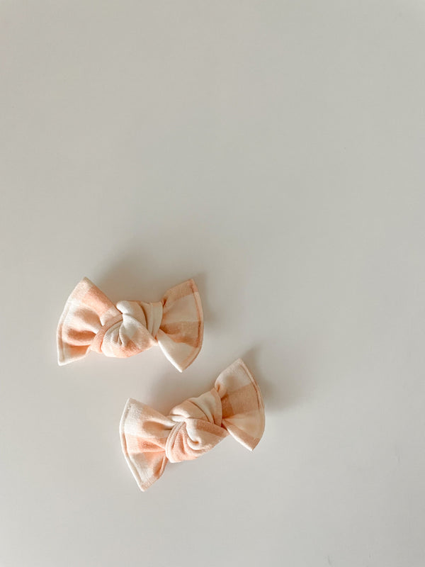 peach-gingham-knot Boosh Baby - Sophia's Style-1